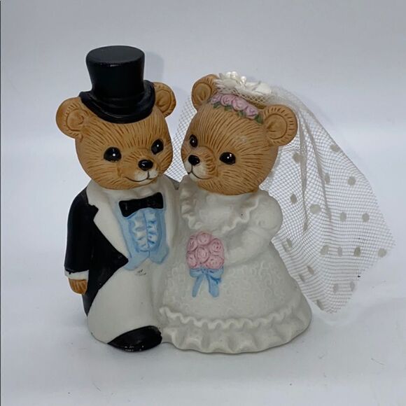 Vintage Homco Bride and Groom Bears - Picture 1 of 8